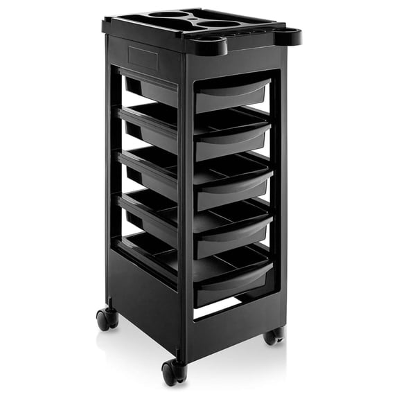 PINDEE Beauty Salon Rolling Trolley Cart with 5 Drawers