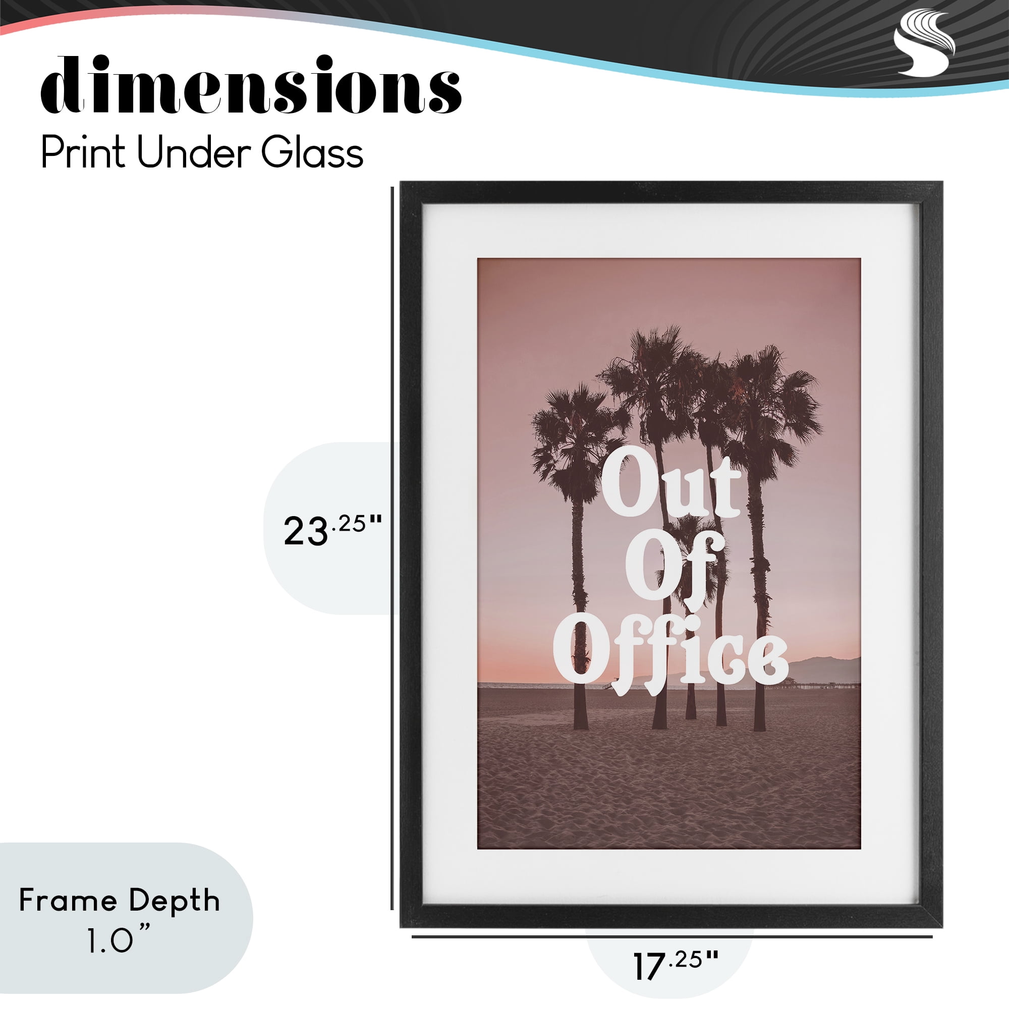 Stupell Industries Pink Tropical Out Of Office Black Framed Print Under Glass, design by Lil' Rue