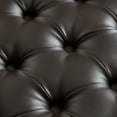 thumbnail image 6 of Amer Espresso Leather PU Ottoman - Oversized Button Tufted, Silver Nailhead Trim, Clear Acrylic Legs, 6 of 7