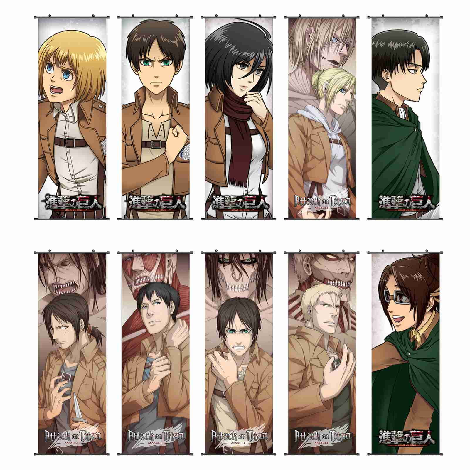 Hunbeauty art Attack On Titan Poster Unframed Canvas Prints Anime Posters for Living Room