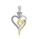 thumbnail image 2 of Collar de plata de ley S925 con doble amor y incrustaciones de diamantes, 2 of 2