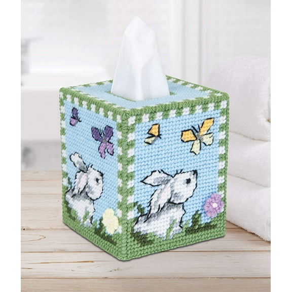 Mary Maxim Plastic Canvas Tissue Box Kit 5"-Hippity Hop (7 Count)