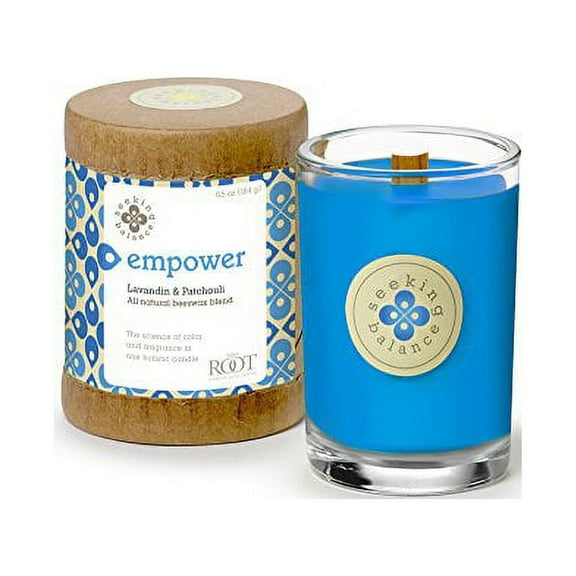ROOT Candles Seeking Balance Small Spa Candle, 6.5-Ounce, Empower: Lavandin & Patchouli