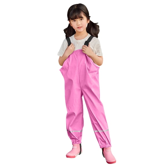EnJoCho Toddler Rain Bib Pants 𝖶aterproof Insulated Windproof Dirty Proof Suspender Overalls for Boys Girls Kids Outdoor Gear Rainwear All Weather Protection