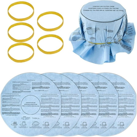 5 Pcs Shop Vac Filter, Wet Dry Vacuum Cleaner Filters Compatible with Shop Vac 5 Gallon and Larger Vf2002 90107, Vacuum Filter for Small Shopvac Accessories with 5 Retaining Bands
