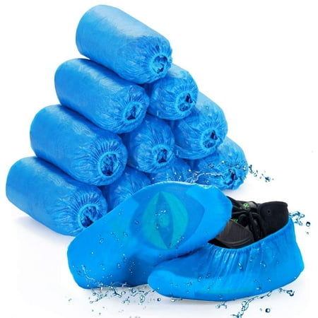 Lot de 50 sur-chaussures jetables visiteurs polyethylène bleu