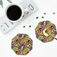 thumbnail image 4 of Naloa Colrful Tropical Leaves Leather Coasters for Drinks, Durable Drink Coasters 4 Set for Tabletop Protection, Luxurious Home Décor and Housewarming Gift ( {designName})Octagon, 4 of 6