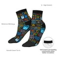 thumbnail image 4 of Goofa Happy Father Day Pattern Non Slip Socks with Grips for Elderly, Crew Socks Yoga Hospital Socks Cushioned Sole Gripper Socks for Men Women, 4 of 5