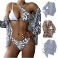 thumbnail image 5 of Conjunto de 3 piezas Halter Bikini Pareos Cubrir Traje de baño Playa Traje de baño con estampado de leopardo Fridja  nalpqowj19667, 5 of 5