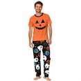 thumbnail image 2 of Grblisyd Halloween Family Matching Pajamas Sets Pumpkin Print Short Sleeve Top & Pants Two Piece Set Sleepwear Pjs, 2 of 7