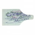 thumbnail image 1 of Bridal Shower Cutting Board, Shabby Form Hydrangeas Romantic Bride Flowers Image Art Print, Decorative Tempered Glass Cutting and Serving Board, Wine Bottle Shape, Purple and Pale Pink, by Ambesonne, 1 of 1