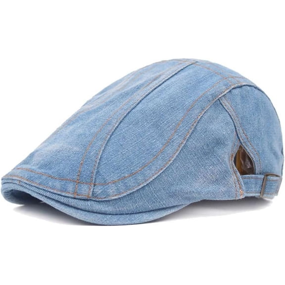 Unisex Denim Newsboy Hats Flat Ivy Gatsby Cabbie Driving Berets Hat Cotton Dad Cap for Men Women 1Pack