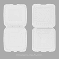 thumbnail image 3 of Karat Earth [120pcs - 9x9] Mineral Filled PP Hinged Container - White, 3 of 9