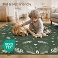 thumbnail image 4 of ODIKA 4'x6' Washable Area Rug Christmas Leaves With Pine Wreath And Festive Star Accents Boho Flowing Dynamic for Home Office, Under Desk, Non-Slip Chair-Friendly, Flatwoven, 4 of 7