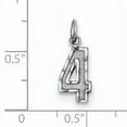 thumbnail image 2 of Beautiful Sterling SIlver Rhodium-plated Small Diamond-cut #4 Charm, 2 of 2