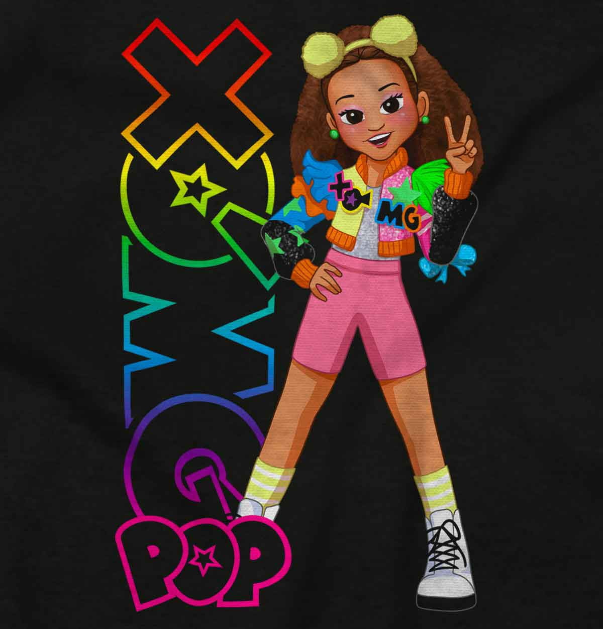 XOMG POP Neon Logo Dallas Cartoon Zip Hoodie Sweatshirt Women