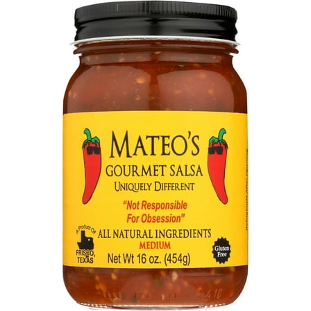 Pack of 6, Mateos Medium Gourmet Salsa, 16 oz