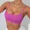 Hot Pink, variant on Women Sports Bras Square Neck Crop Tank Tops with Removable Pads, Thin Straps, Light Support, Breathable, Quick Dry, Soft, Stretchy, Yoga, Pilates, Daily Wear