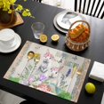 thumbnail image 3 of Easter Placemats Set of 12, Farmhouse Bunny Colorful Eggs Flowers Plants Placemats for Dining Table, Place Mats for Kitchen Tabletop, Waterproof Wipeable Dining Table Mats Set, 3 of 9