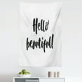 thumbnail image 1 of Hello Tapestry, Hand Drawn Lettering Design Romantic Inspirational Words Print in Black on Tiny Dots, Fabric Wall Hanging Decor for Bedroom Living Room Dorm, 5 Sizes, Black White, by Ambesonne, 1 of 1