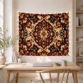 thumbnail image 5 of Boho Mandala Centered Symmetrical Florals on Black Serene Boho for Boho Decor Lovers Bohemian Wall Art Housewarming Gift Tapestry Wall Hanging for Bedroom, Living Room and Dorm, 5 of 7