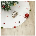 thumbnail image 4 of MXTPOV White Plush Christmas Tree Skirt with Colour Felt Balls Christmas Decorations 48 in Christmas Tree Skirt Christmas Tree Printed Decorations for Christmas Holiday Party Home Decor, 4 of 5