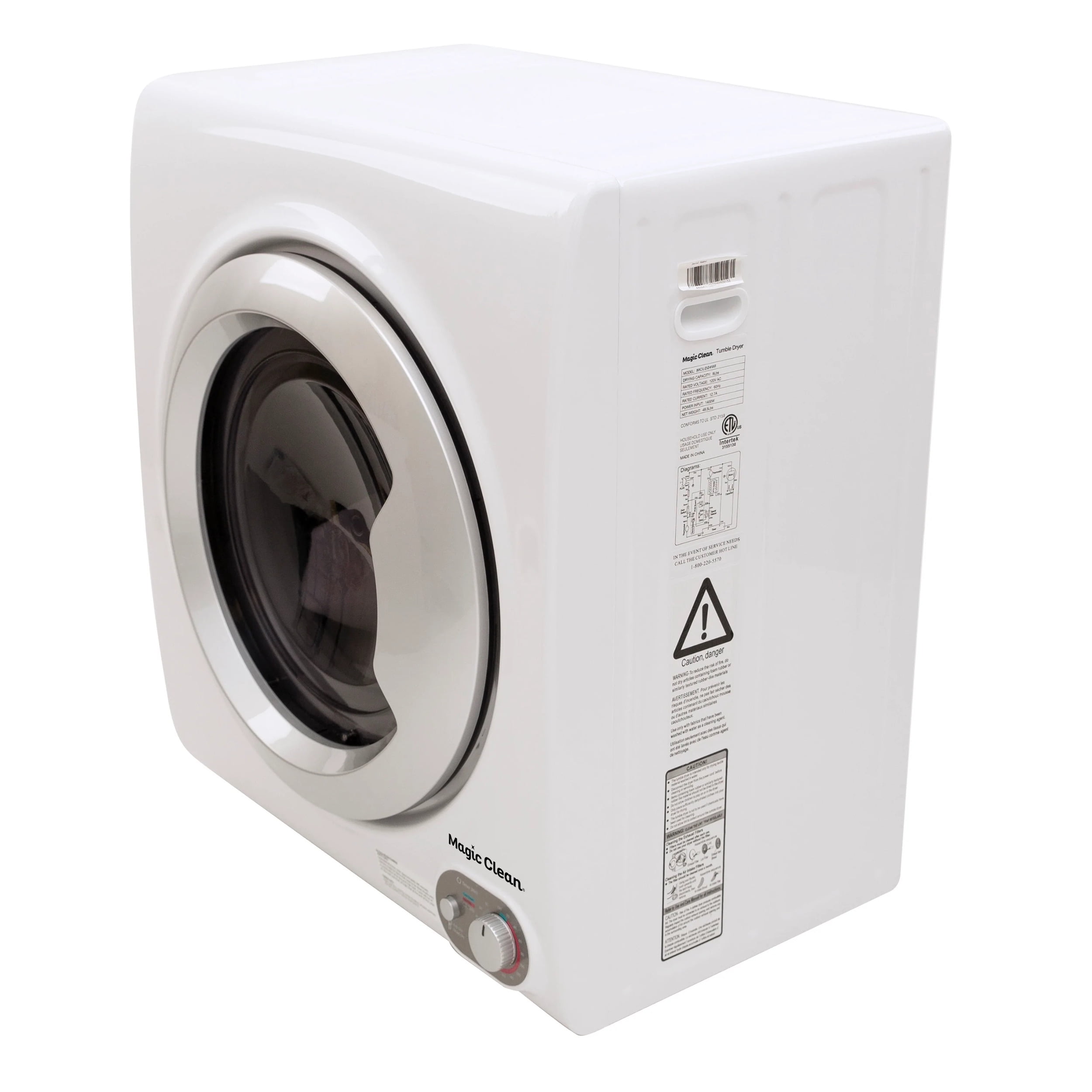 Magic Clean 2.6 Cu. ft. Front Load White Electric Portable Dryer 