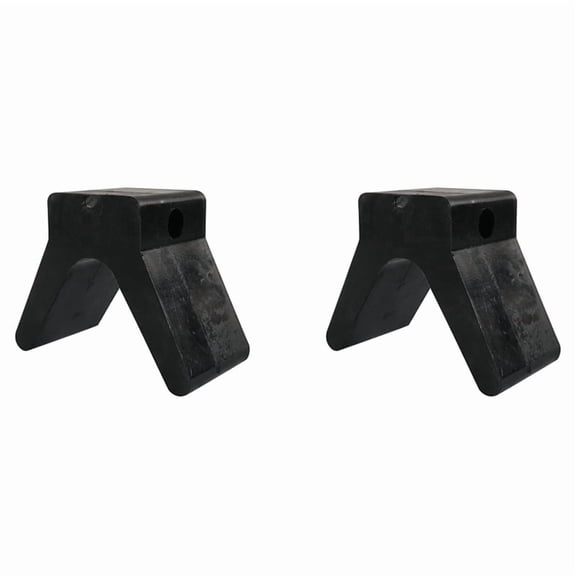 2X V-Style Boat Trailer Bow Stop Block Trailer Rubber Bow Stop Non Marking Mounting Hole 2 Inch Width 4 Inch V-Span
