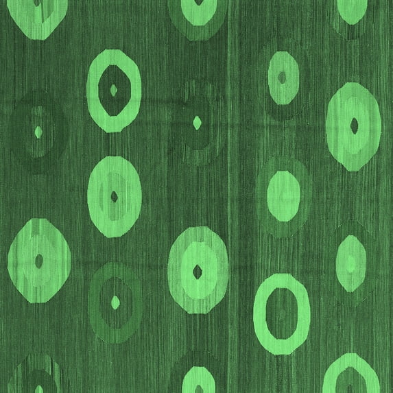 Ahgly Company Indoor Square Abstract Emerald Green Contemporary Area Rugs, 3' Square