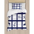 thumbnail image 3 of Ambesonne Yacht Rope used as Frame with Starfish Fish and Anchor Image Duvet Cover Set, 3 of 3