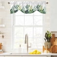 thumbnail image 4 of Tie Up Valances for Windows, Green Leaves Adjustable Valance Curtains Window Treatment for Living Room/Bedroom, Summer Botanical Tropical Plants Leaf Rod Pocket Kitchen Curtains & Drapes 42x18 Inch, 4 of 9