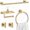Gold, variant on Gold 5-Piece Bathroom Hardware Set, 23.6 Inch Towel Bar Set SUS304 Stainless Steel Towel Racks for Bathroom Round Towel Bar, Towel Ring, Toilet Paper Holder, 2 Robe Hooks, Wall Mounted