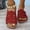 Red, variant on USSUMA Womens House Slippers Women's Fashion Casual Summer New Large Size Flat Open Toe Casual Beach Wedge Slippers Open-Toe Quick-Dry Slippers up to 45% off