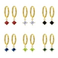 thumbnail image 2 of Nvzi Pendientes - Pendientes colgantes exquisitos, pendientes de mujer con circonitas, color negro, 2 of 4