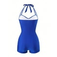 thumbnail image 4 of Tsesme Women Strappy One Piece Swimsuits with Shorts Push up Bathing Suit Ruched swimwear, 4 of 6