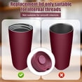 thumbnail image 4 of Replacement Slider Lid for Owala SmoothSip 20oz & 12oz, Top Cover Compatible with Owala 24oz Coffee Tumbler, Coffee Travel Mugs Leakproof Accessories, BPA-Free (Black Cherry), 4 of 9