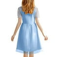 thumbnail image 3 of SROBPTY Robes pour Filles, Robe en Maille à Manches Courtes pour Fille, Taille Haute, Coupe Trapèze, Décontractée, Bleu Pâle, 10 Ans, 3 of 4