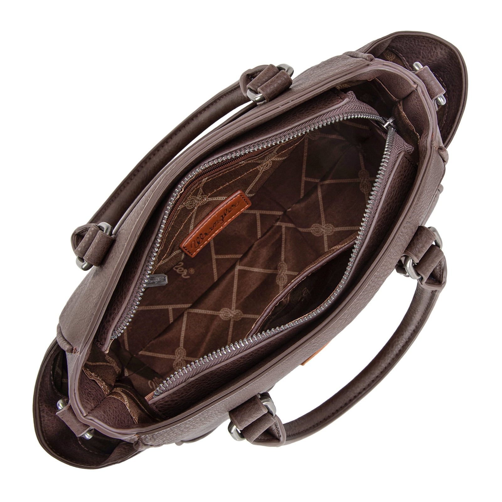 Wrangler Tote Bags for Women Medium Crossbody Purses Designer Top Handle Handbags, Coffee