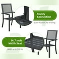 thumbnail image 3 of AECOJOY Outdoor Patio Metal Dining Chairs, Stackable Arm Chairs-Iron Frame-Set of 2-Black, 3 of 8