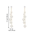 thumbnail image 3 of Pendientes largos de doble borla de perlas colgante delgado de oro Elegante Pearl Tassel Pendientes de la boda las mujeres Accesorios Pendientes de joyería para las mujeres, 3 of 7