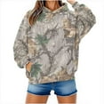 thumbnail image 6 of Hueook Womens Sweatshirt Womens Men Hoodies Maple Leaf Print Oversized Hooded Sweatshirt Fleece Pullover Sweatshirts Long Sleeve with Pocket Camouflage L, 6 of 8