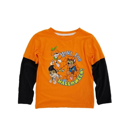 Paw Patrol Infant & Toddler Boys Orange Howl For Halloween Long Sleeve Shirt
