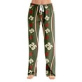 thumbnail image 5 of Adult Fashion Loose Christmas Print Casual Pants with Drawstring Elastic Waist, Comfortable Sleepwear and Loungewear Trousers for Home Use,Army Green,XL, 5 of 7