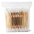 thumbnail image 2 of Tdoenbutw Qtips Cotton Swabs Wood 100 Bag Soft Quality Double High Head Cotton Stick Sanitary Kitchen锛孌ining & Bar (Clearance) Clear, 2 of 3