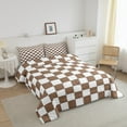 thumbnail image 3 of Erosebridal Geometric Checkered Quilt Set White Khaki Checkerboard Grid Bedding Set King,Buffalo Plaid Gingham Comforter Set Geometrical Bed Set Modern Room Decor, 3 of 8