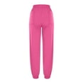 thumbnail image 6 of Comfy Sweatpants for Women Casual Fall Fleece Lined Cotton Wide Leg Cinched Bottom Joggers Pants with Pockets (L, Hot Pink), 6 of 6