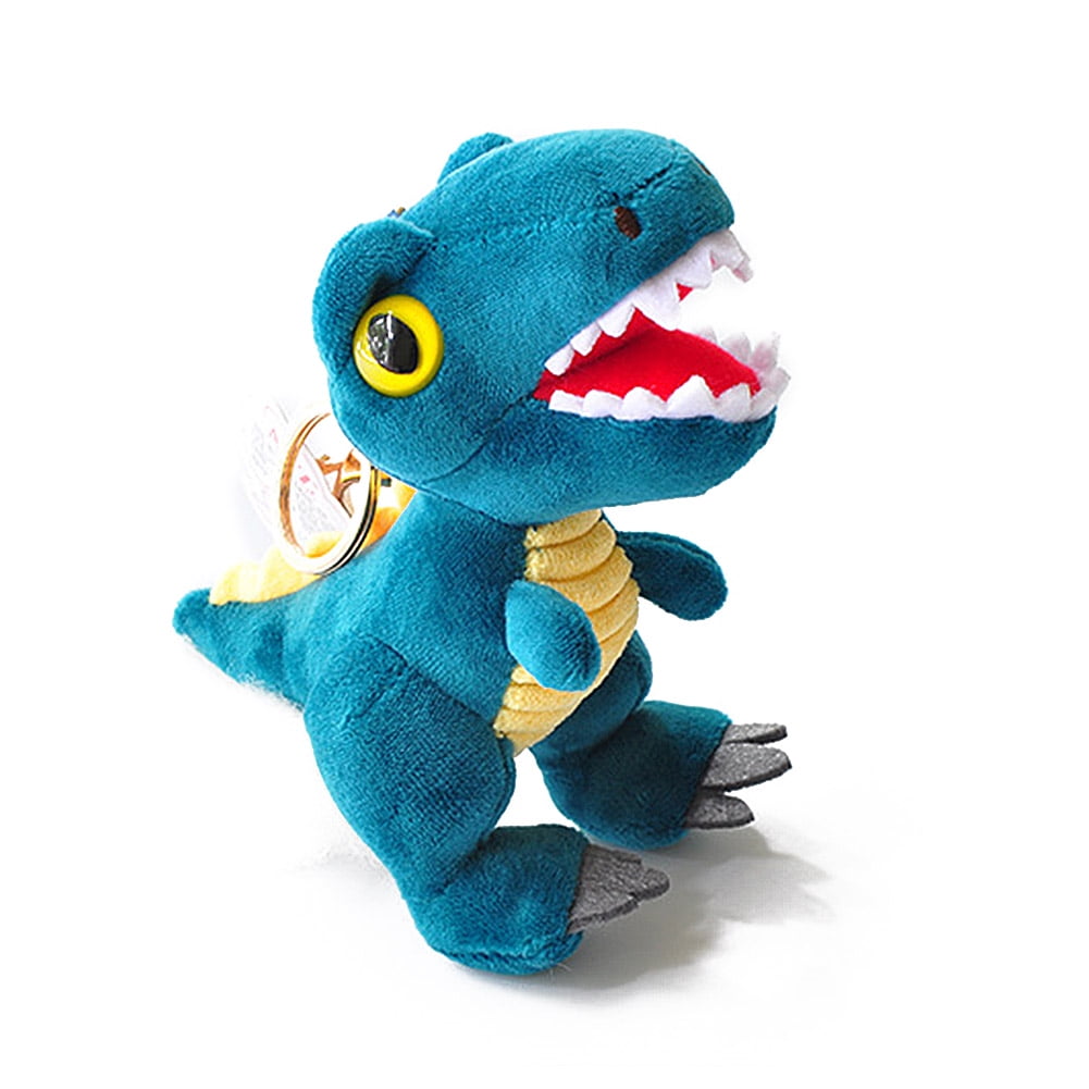 Super Soft Doll Dinosaur Pendant Stuffed Animal For Kids Toy With Metal Keychain 