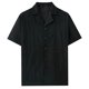 thumbnail image 3 of Blusa y camisa de manga corta con cuello vuelto Camisa de verano de color liso de manga corta para hombre Camisa holgada de media manga que no necesita planchado Top/camisa de manga corta con solapa T, 3 of 5