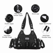 Angelkiss Hobo Shouder Women PU Wallet With Adjustable Shoulder Straps Crossbody Bag Single Shoulder Bag Multiple Pockets