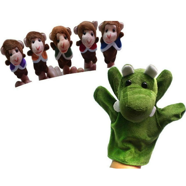 Exquisito Juego de Marionetas de Dedo de felpa: Cinco Monitos Se Columpian en un árbol con Beneficios Educativos Materiales de Alta y Perfecto para la Interacción entre e